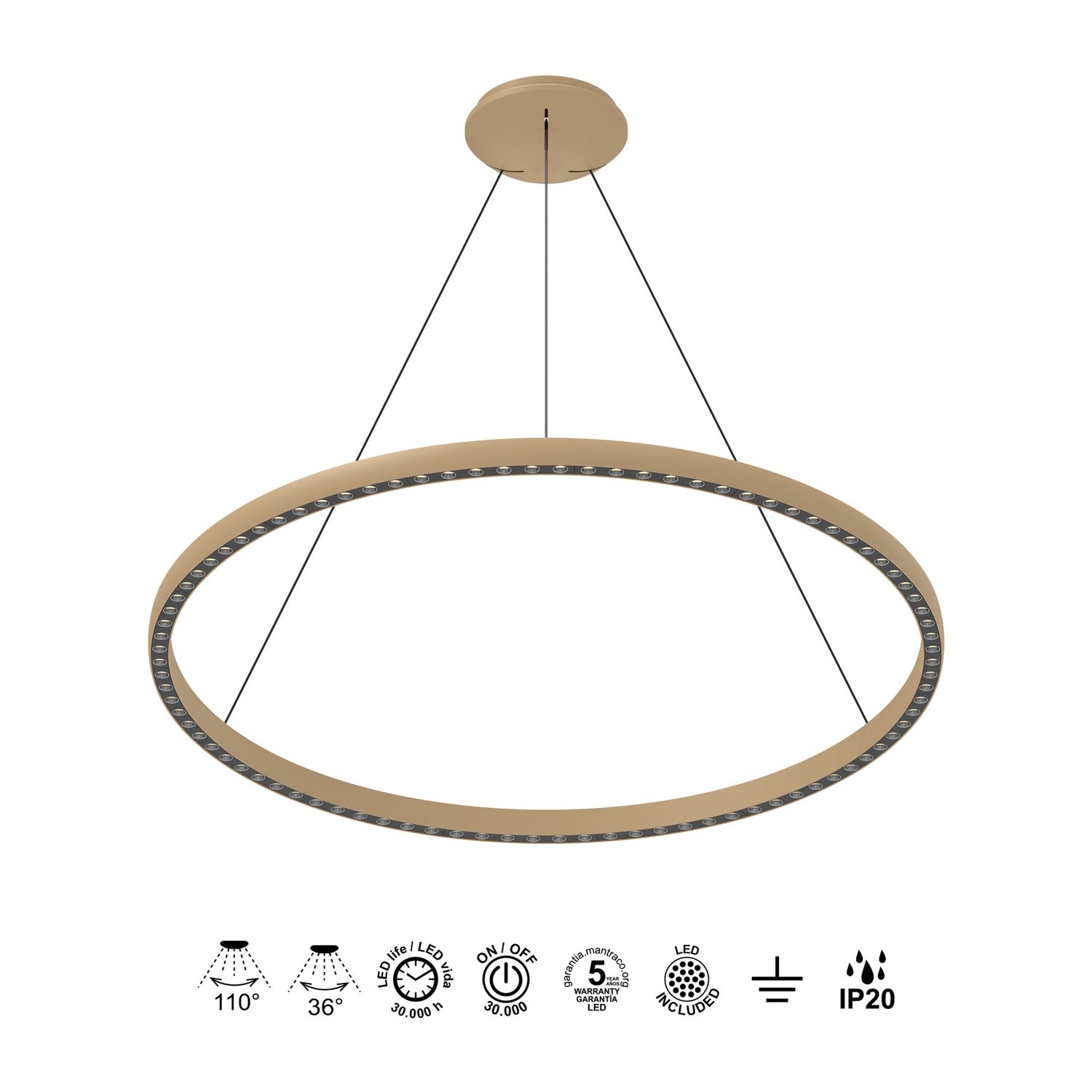 Suspension RIUMAR Sable cylindrique D92,8 Mantra 8677
