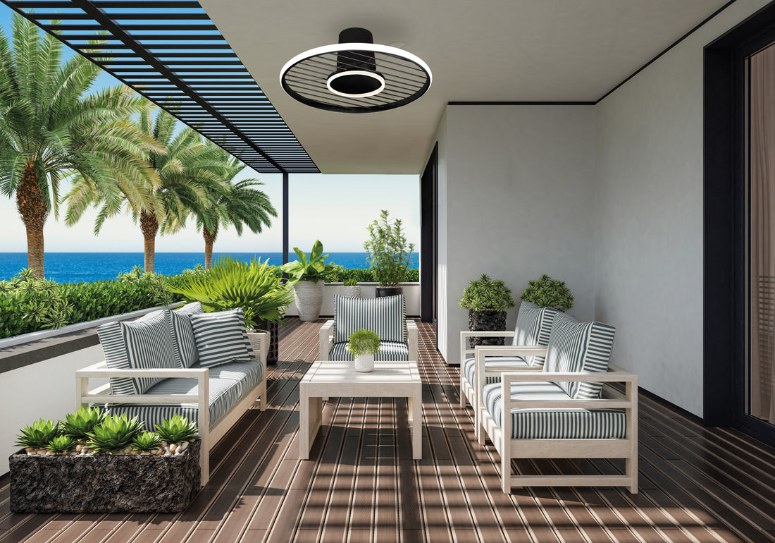 Plafonnier ventilateur Soho noir Mantra 8721