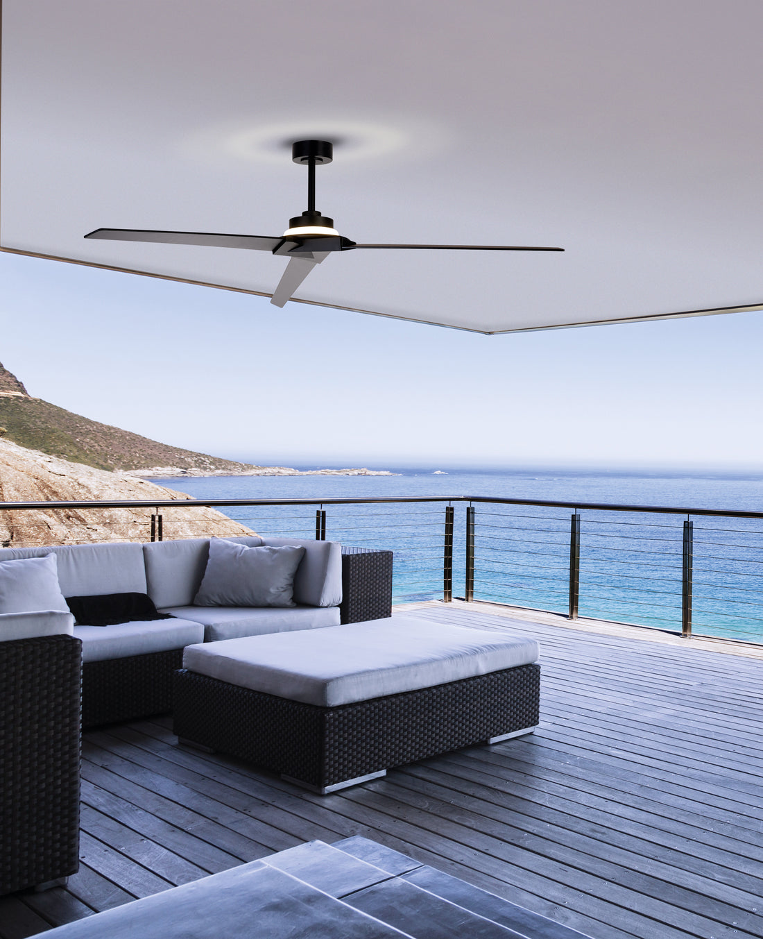Plafonnier ventilateur Brisa noir et bois Mantra 8723 DISPONIBLE MI JUILLET