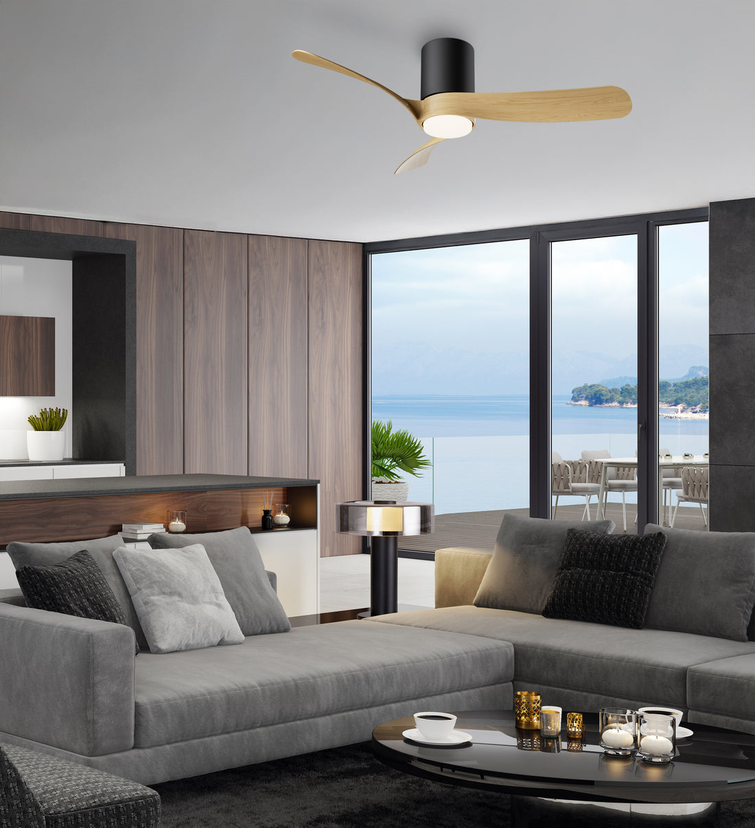 Plafonnier ventilateur Nemo noir/bois M Mantra 9047 DISPONIBLE NOVEMBRE