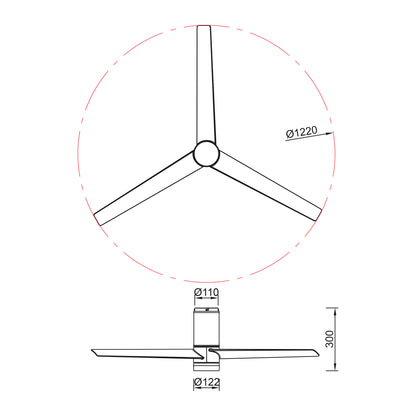 Plafonnier ventilateur UP DOWN Mantra 9062