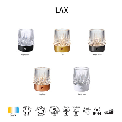 Lampe rechargeable LAX noir IP44 Mantra 9082