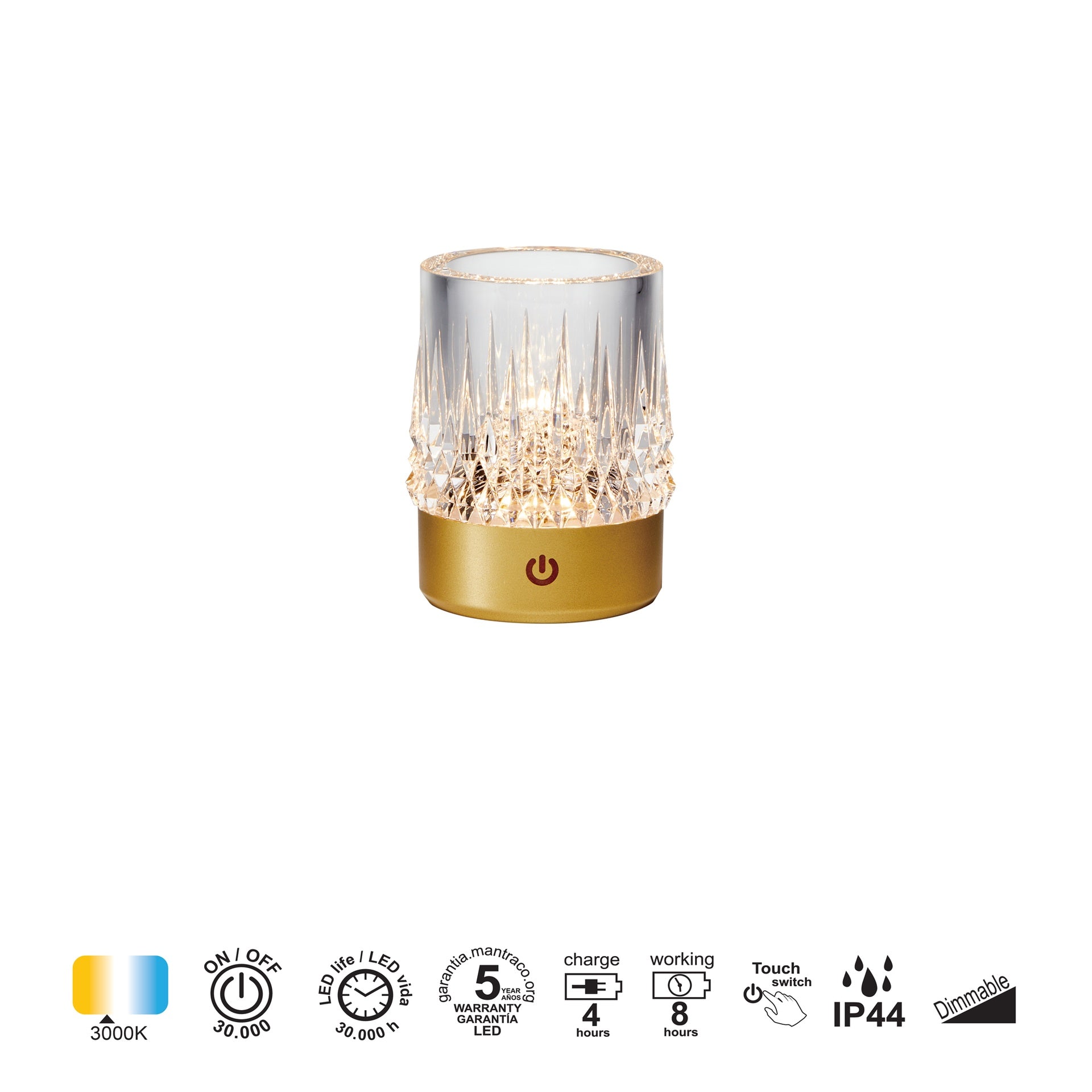 Lampe rechargeable LAX or mat IP44 Mantra 9083