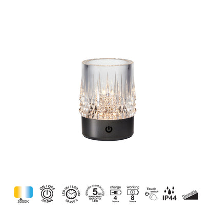 Lampe rechargeable LAX nickel mat IP44 Mantra 9084