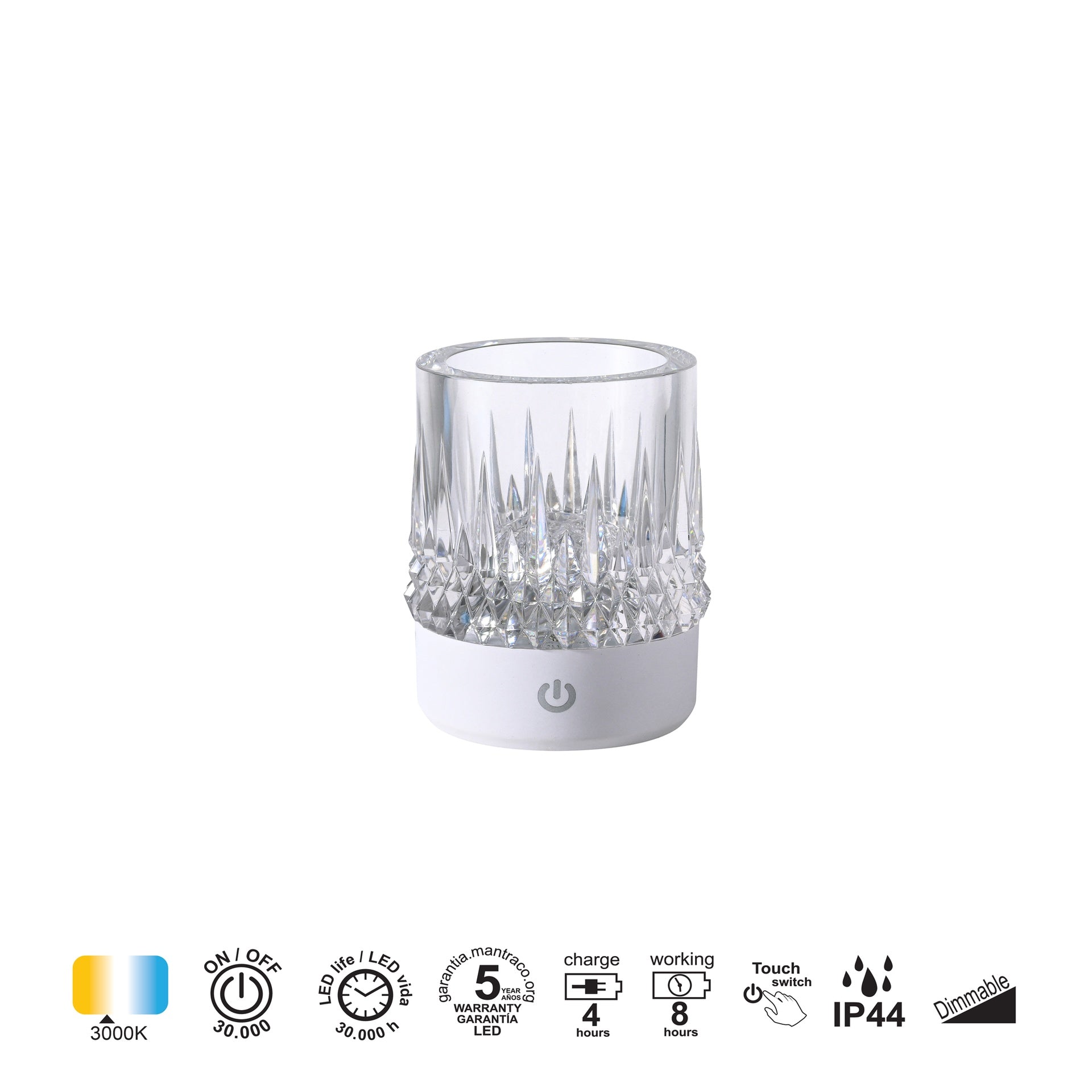 Lampe rechargeable LAX BLANC IP44 Mantra 9086