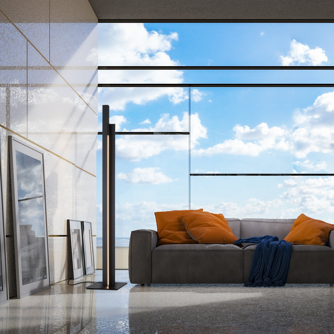 Lampadaire Manhattan noir Mantra 9193 DISPONIBLE MAI