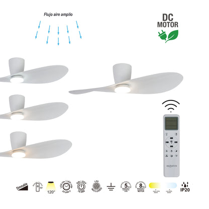 Plafonnier ventilateur SURFER  blanc Mantra 9474