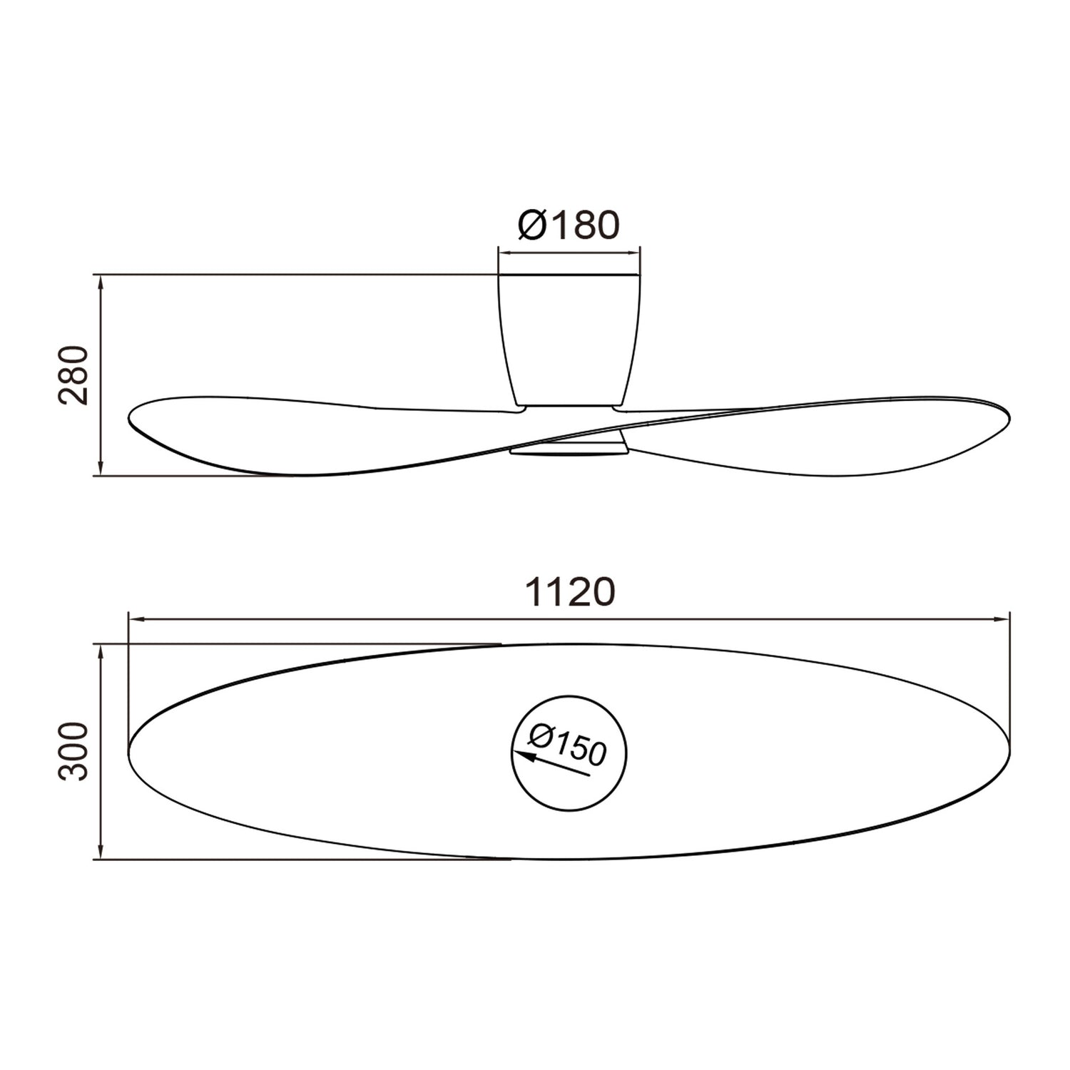 Plafonnier ventilateur SURFER bois et blanc Mantra 9475