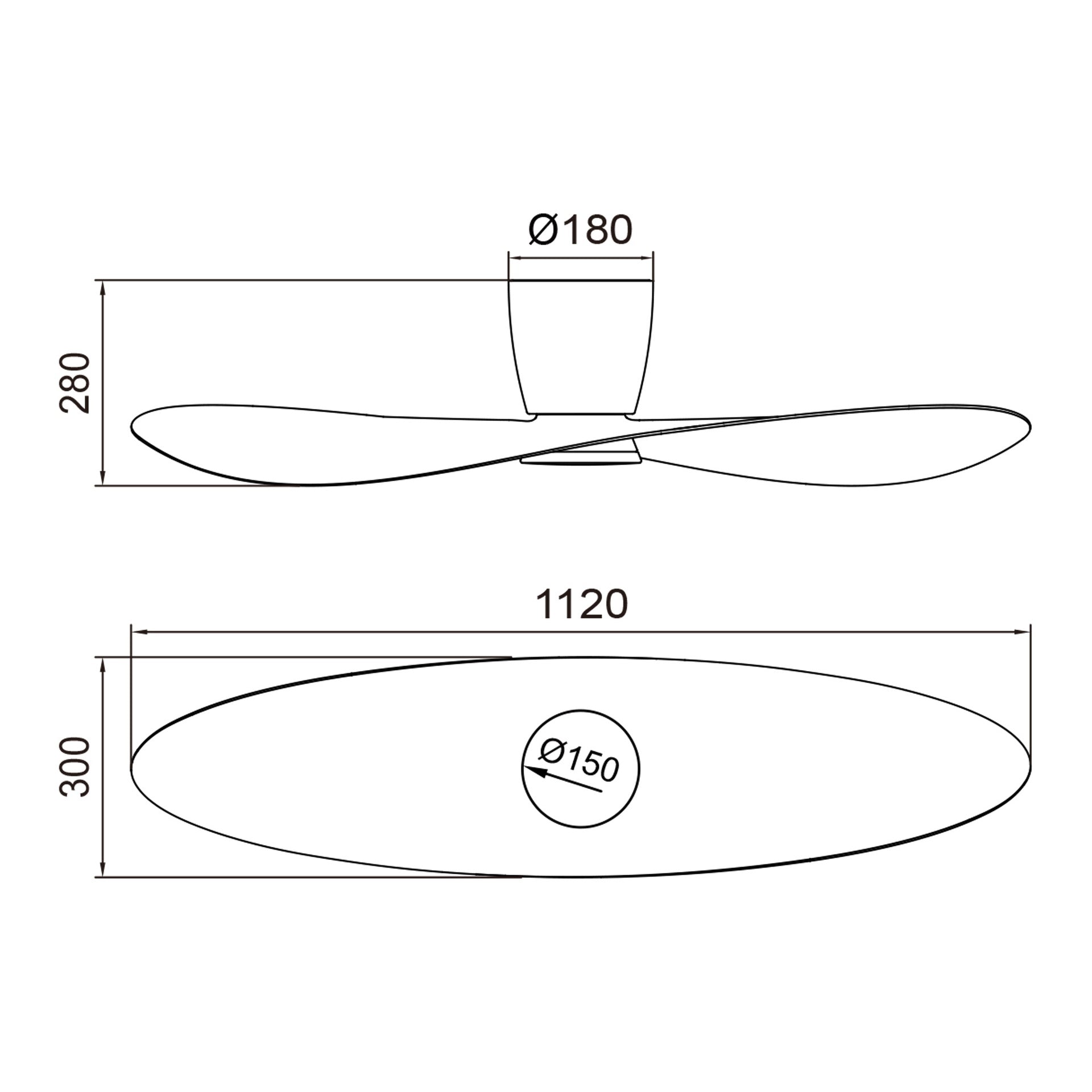 Plafonnier ventilateur SURFER bois et blanc Mantra 9475
