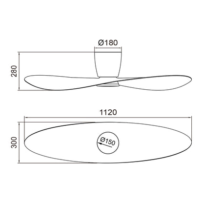 Plafonnier ventilateur SURFER bois et blanc Mantra 9475