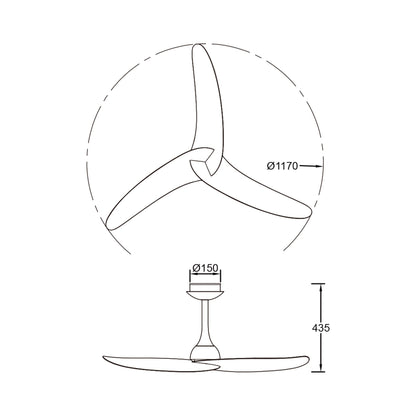 Plafonnier ventilateur IPANEMA blanc et aspect bois Mantra 9490