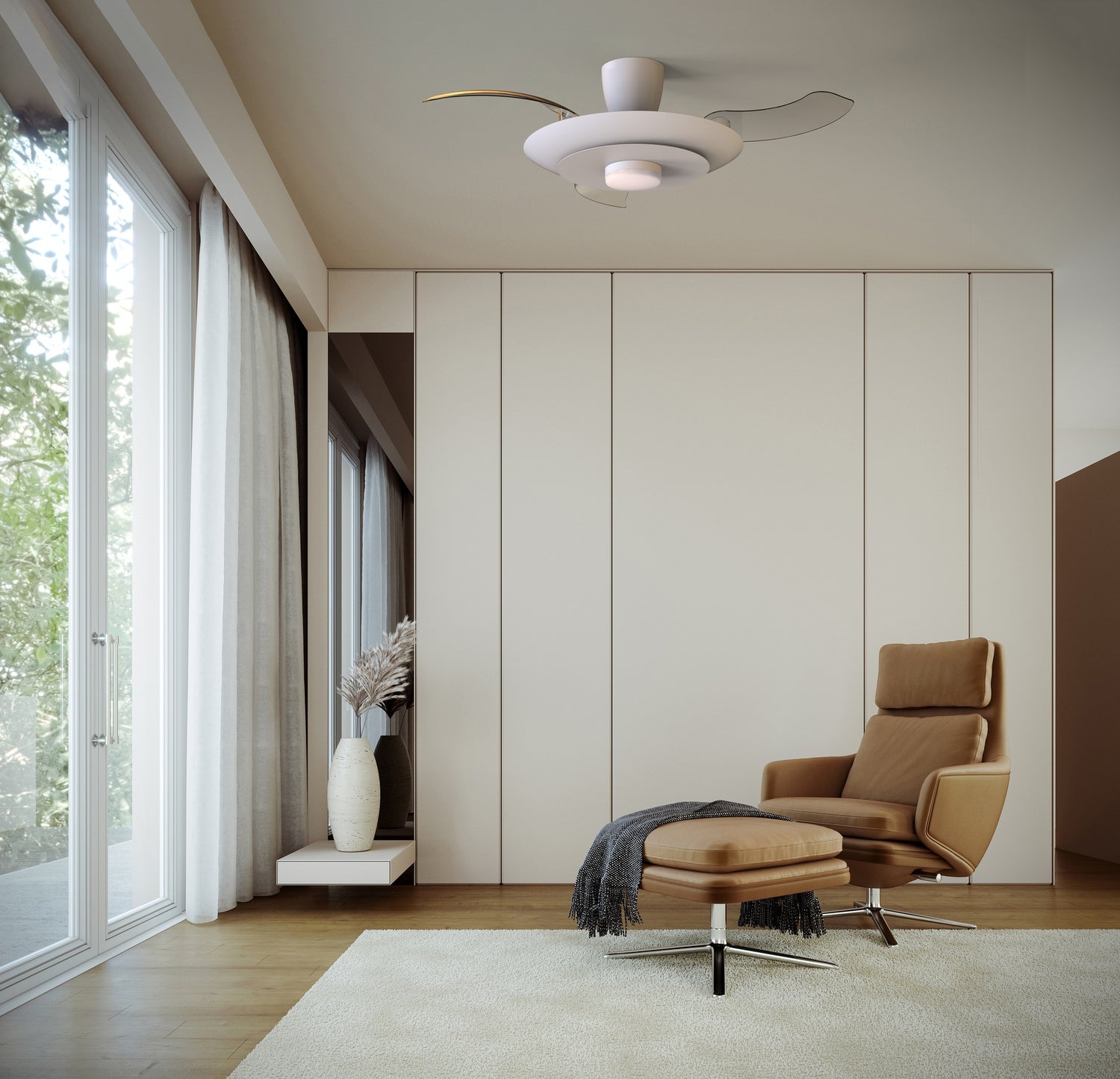 Plafonnier ventilateur KYOTO blanc MANTRA 9518