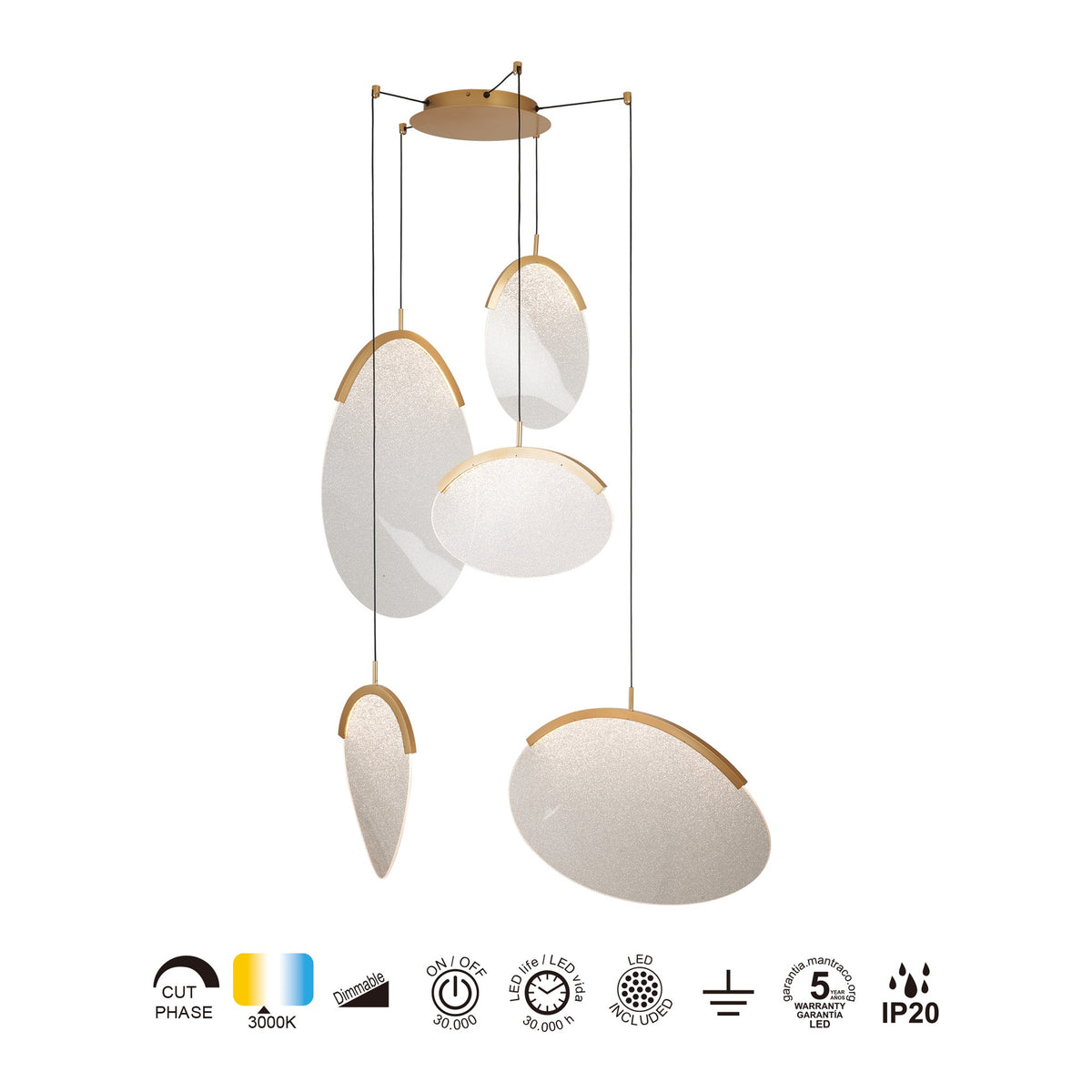 Suspension OASIS 5 lumières Mantra 9645