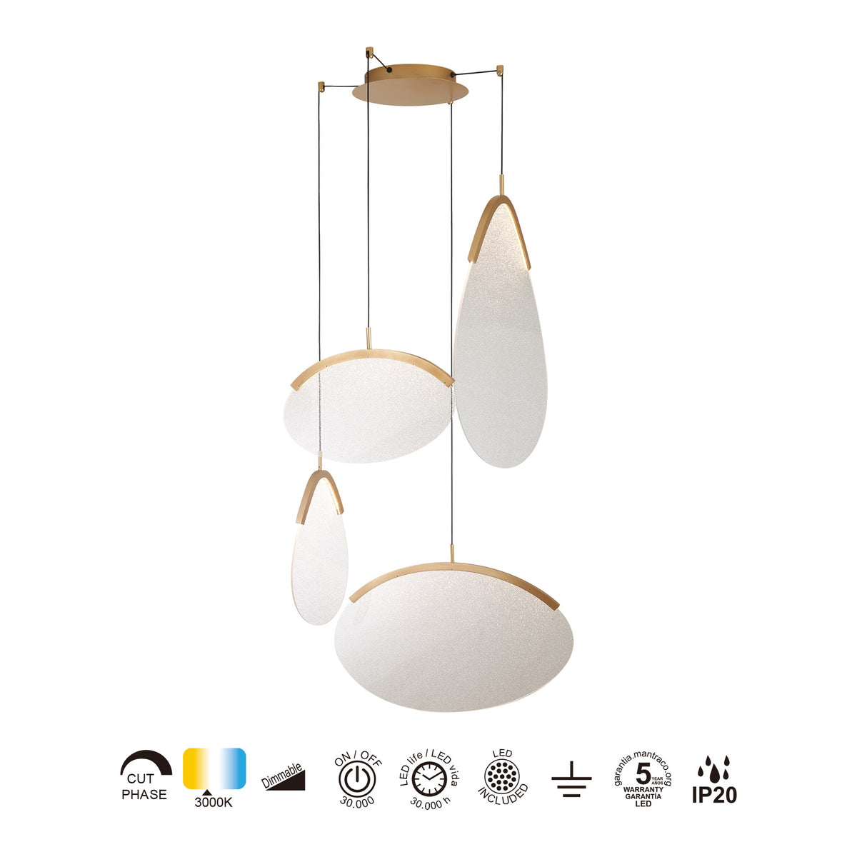 Suspension OASIS 4 lumières Mantra 9646
