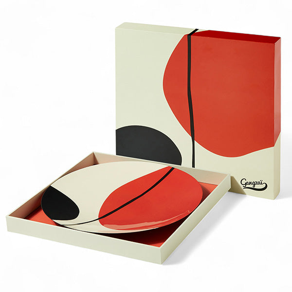 Plateau rond ZEN rouge D28 GANGZAI GD660