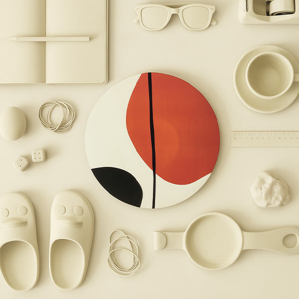 Plateau rond ZEN rouge D28 GANGZAI GD660