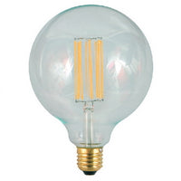 Ampoule globe transparente avec filament led E27 8w 800 lumens 2200k dimmable.