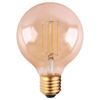 Ampoule globe fumé avec filament led E27 6,5W 650 lumens 2200k.