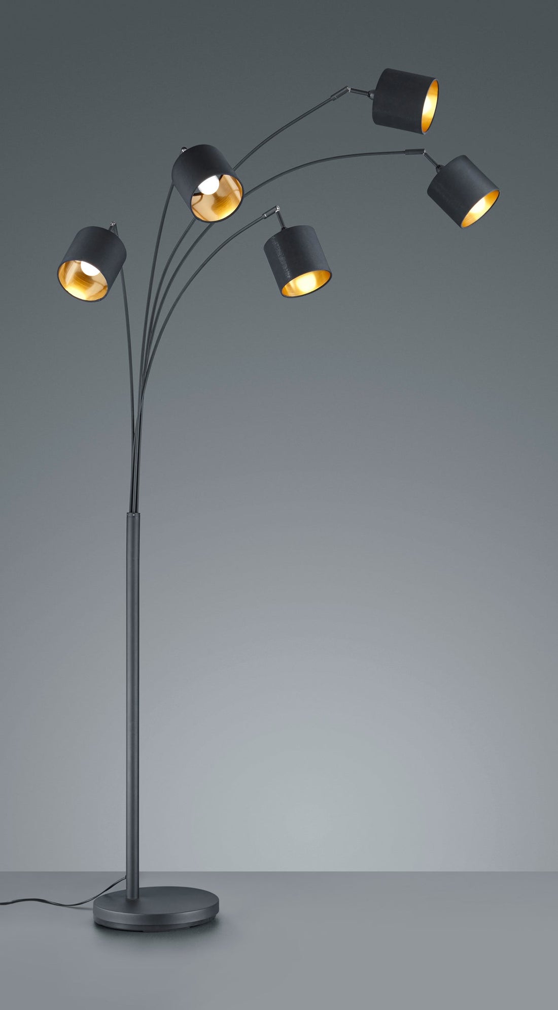 Lampadaire Tommy noir/or 5L