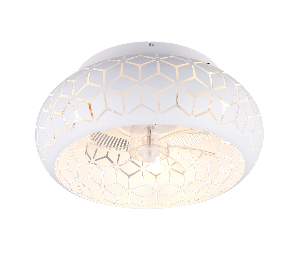 Plafonnier ventilateur Bidar blanc Trio R61574031