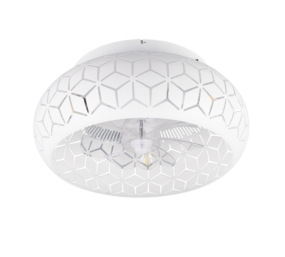 Plafonnier ventilateur Bidar blanc Trio R61574031