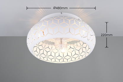 Plafonnier ventilateur Bidar blanc Trio R61574031