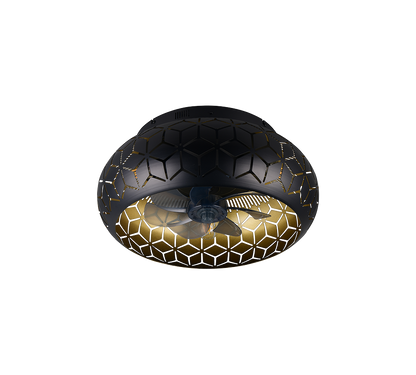 Plafonnier ventilateur Bidar noir Trio R61574080