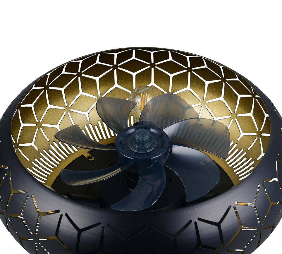 Plafonnier ventilateur Bidar noir Trio R61574080