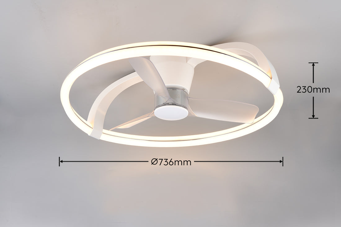 Plafonnier ventilateur blanc Stockholm Trio R64262131