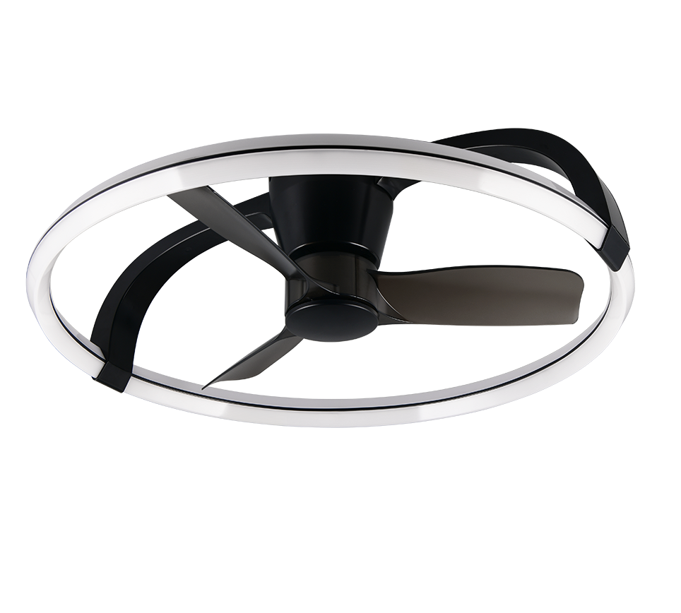 Plafonnier ventilateur noir Stockholm Trio R64262132