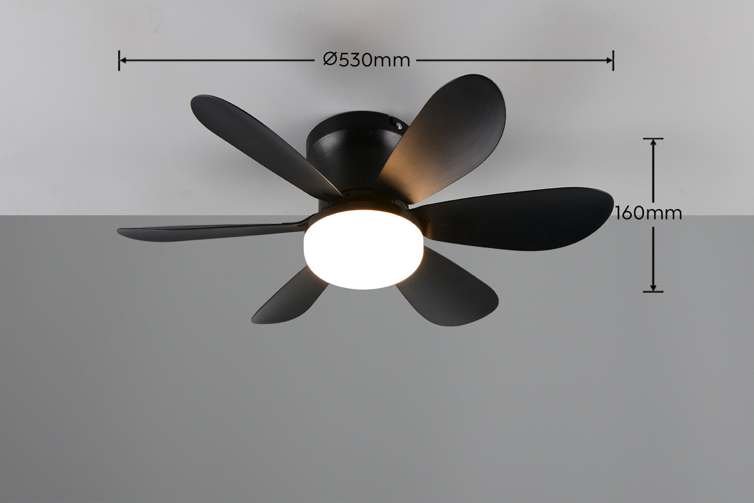 Plafonnier ventilateur LUND noir TRIO R67462132
