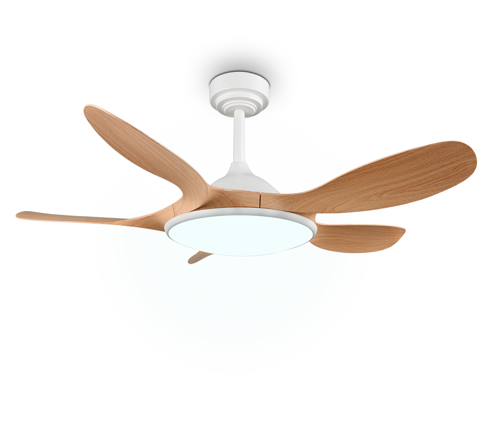 Plafonnier ventilateur FLEN aspect bois Trio R69682130