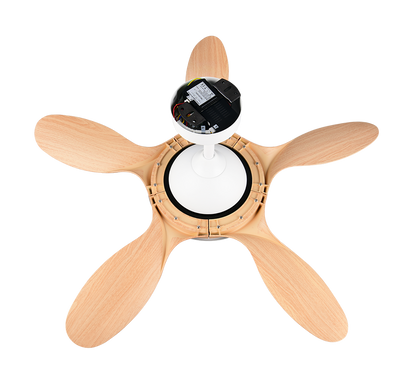 Plafonnier ventilateur FLEN aspect bois Trio R69682130