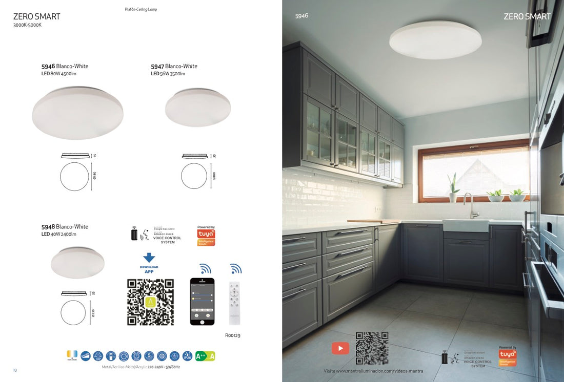 Plafonnier ZERO SMART Blanc D48 Mantra 5946