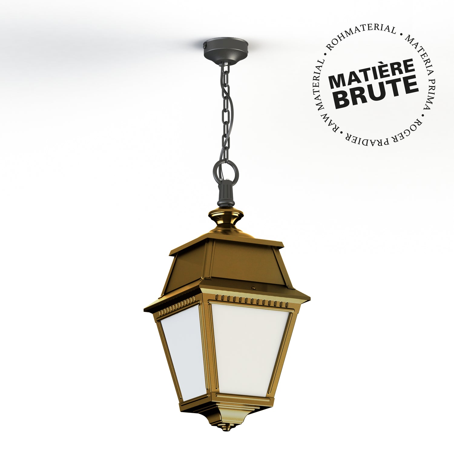 Suspension Avenue 2 N°1 LED Laiton brut 072 Diffuseur opale