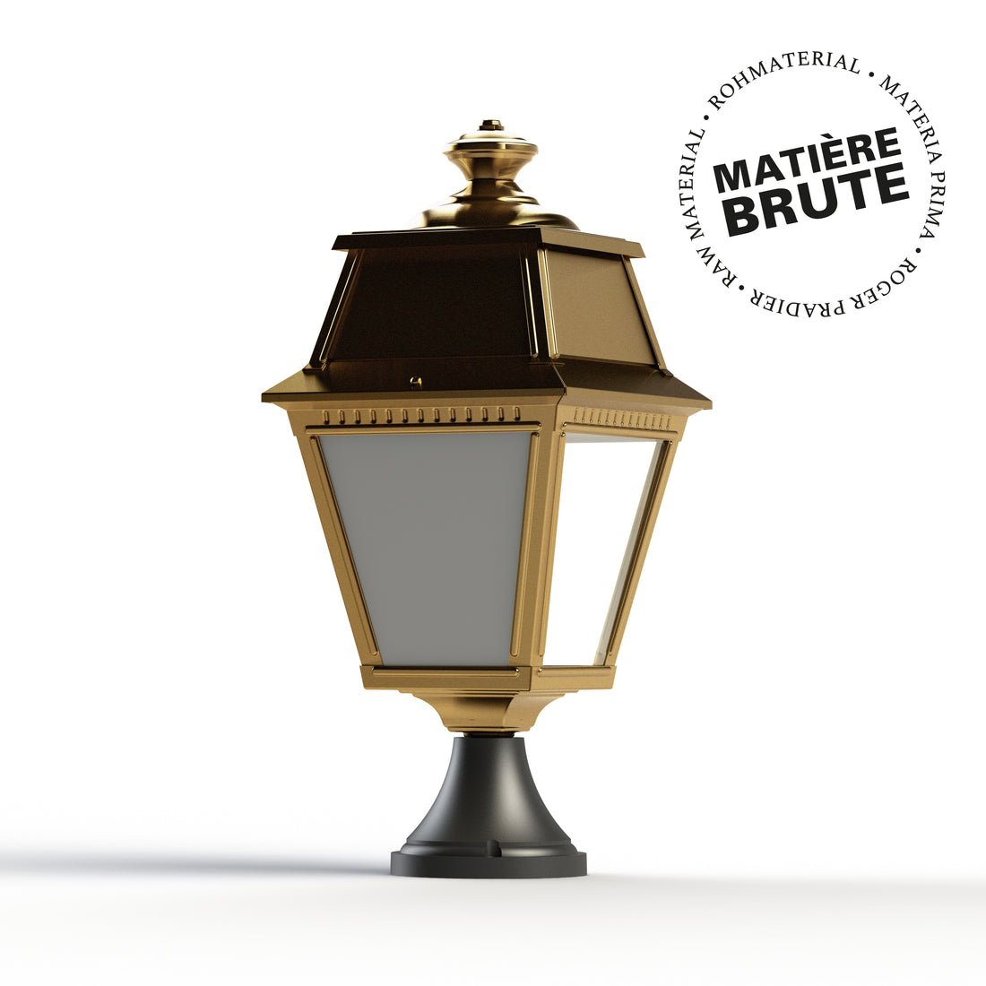 Borne Avenue 2 N°5 LED Laiton brut 072 Diffuseur opale 102115072