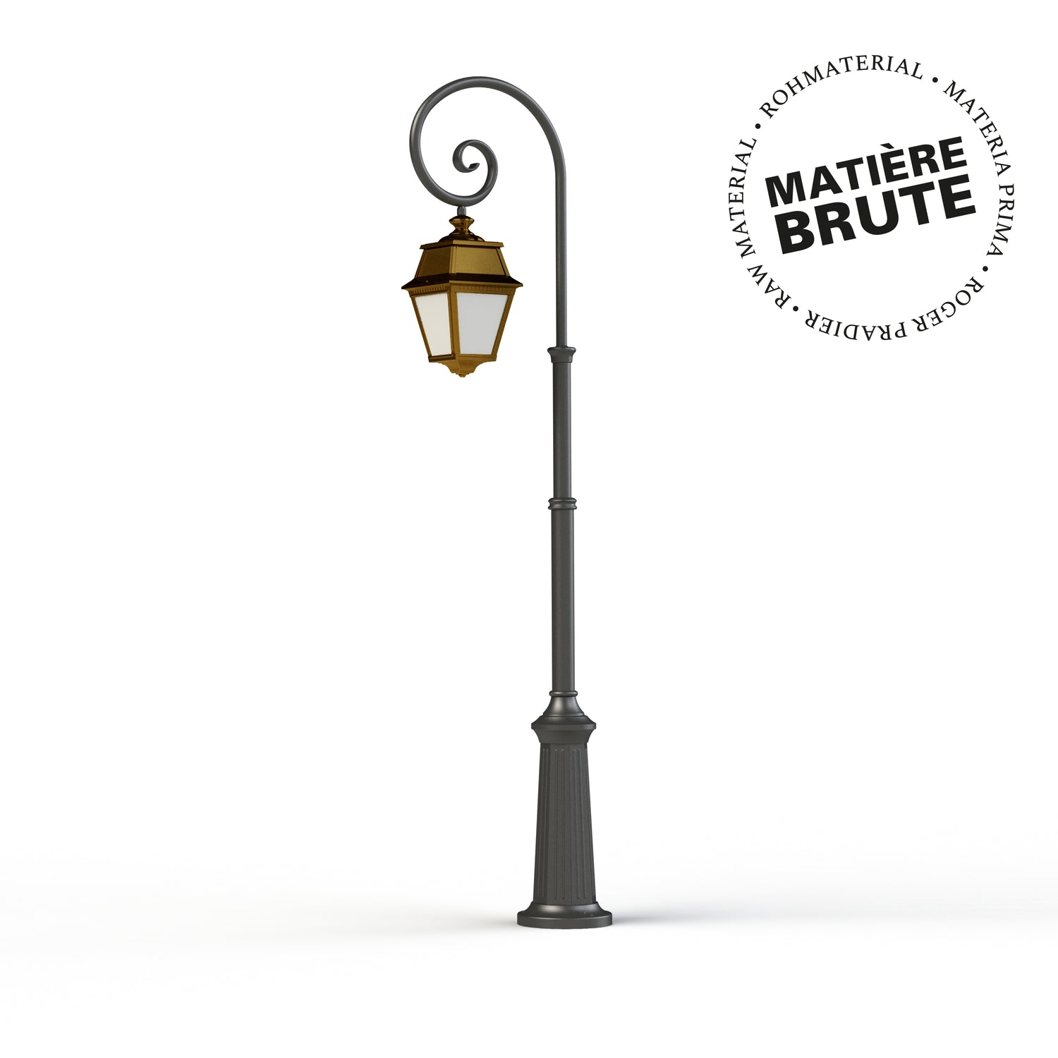 Lampadaire Avenue 2 N°8 LED Laiton brut 072 Diffuseur opale 102124072