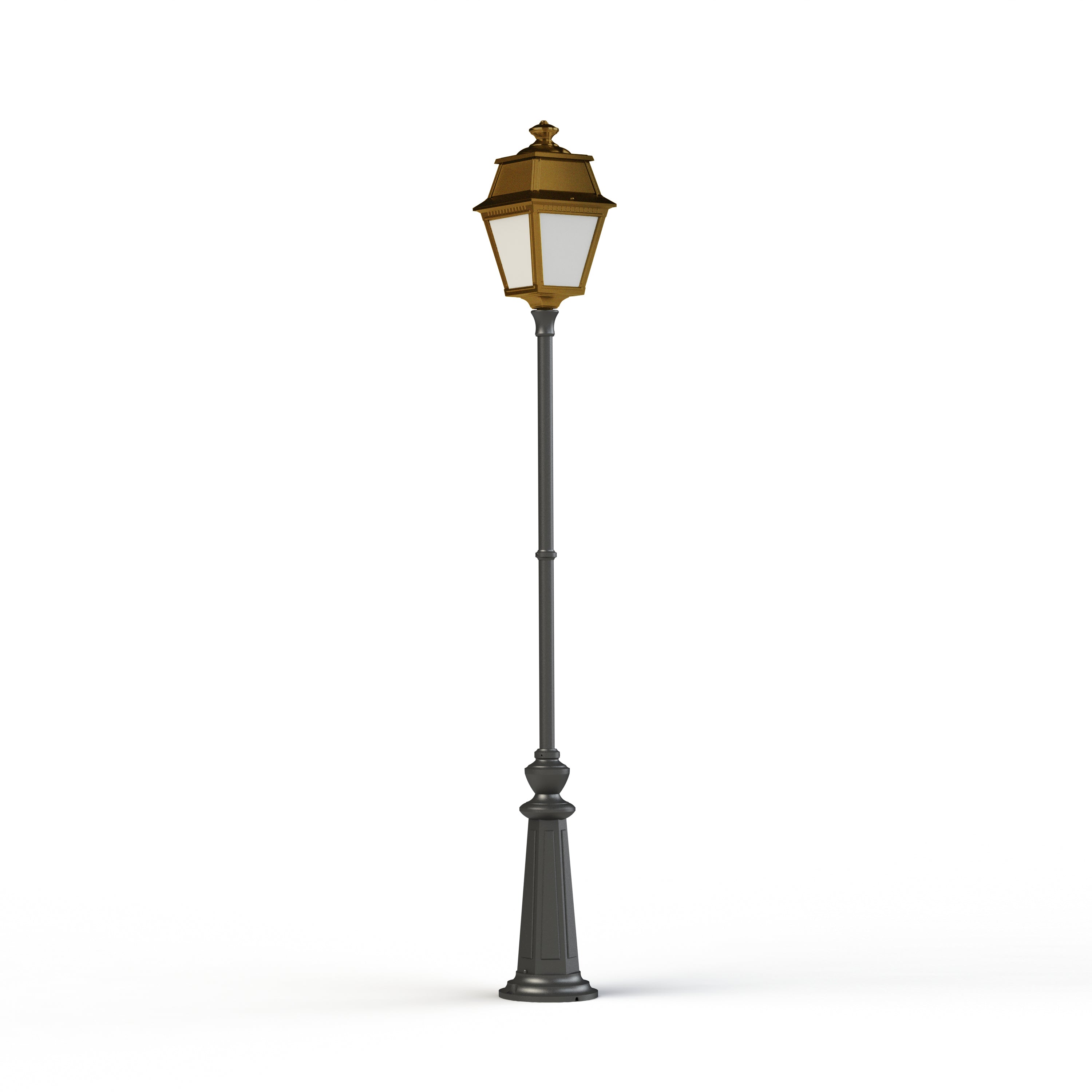 Lampadaire Avenue 2 N°9 LED opale Laiton vernis teinté 070 102127070