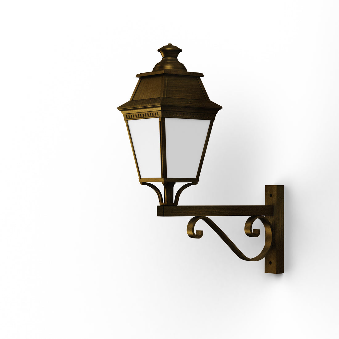 Applique Avenue 3 N°12 LED Warm Patine dorée 009 Diffuseur opale 103155009