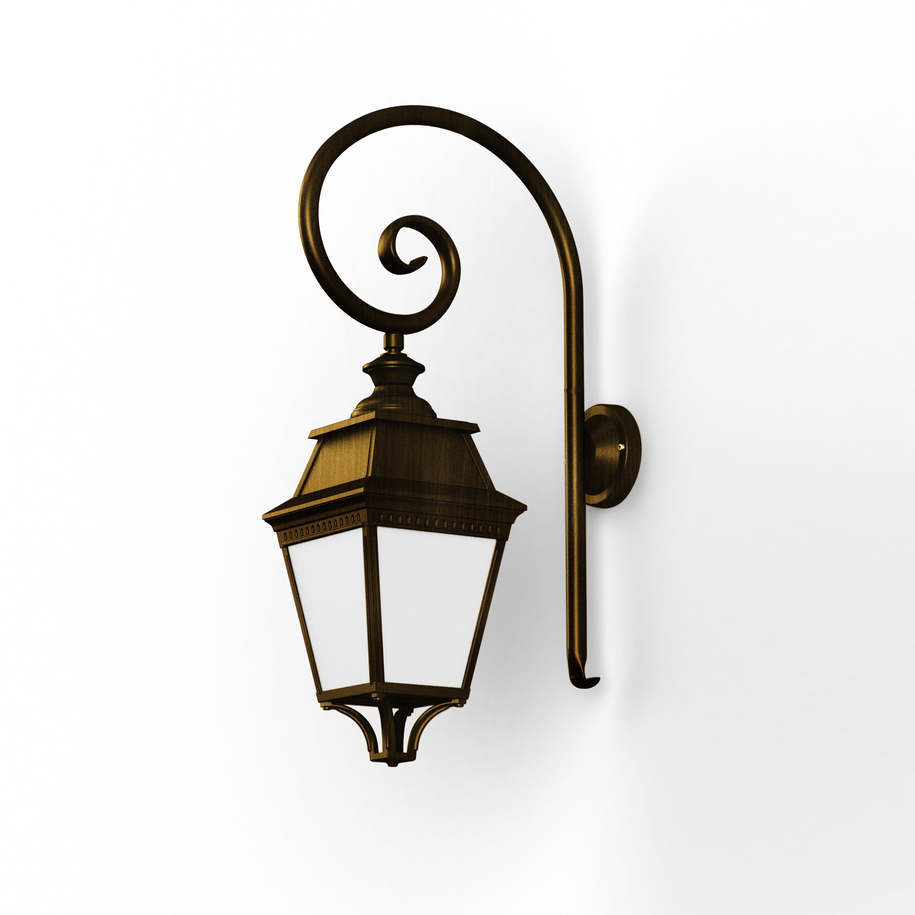 Applique Avenue 3 N°3 LED Warm Patine dorée 009 Diffuseur opale 103110009