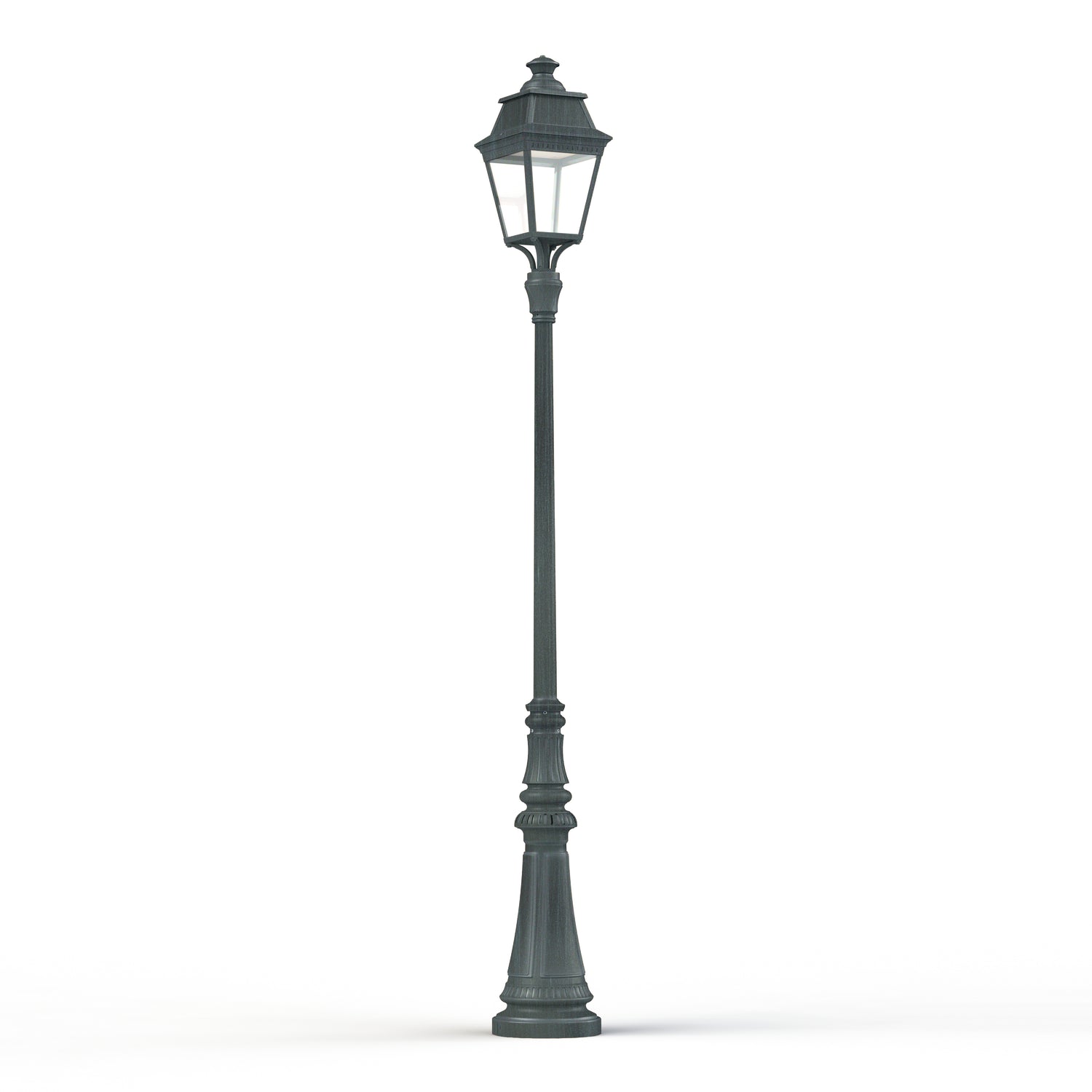 Lampadaire Avenue 3 N°7 LED Warm Patine vert de gris 008 Diffuseur clair 103128008