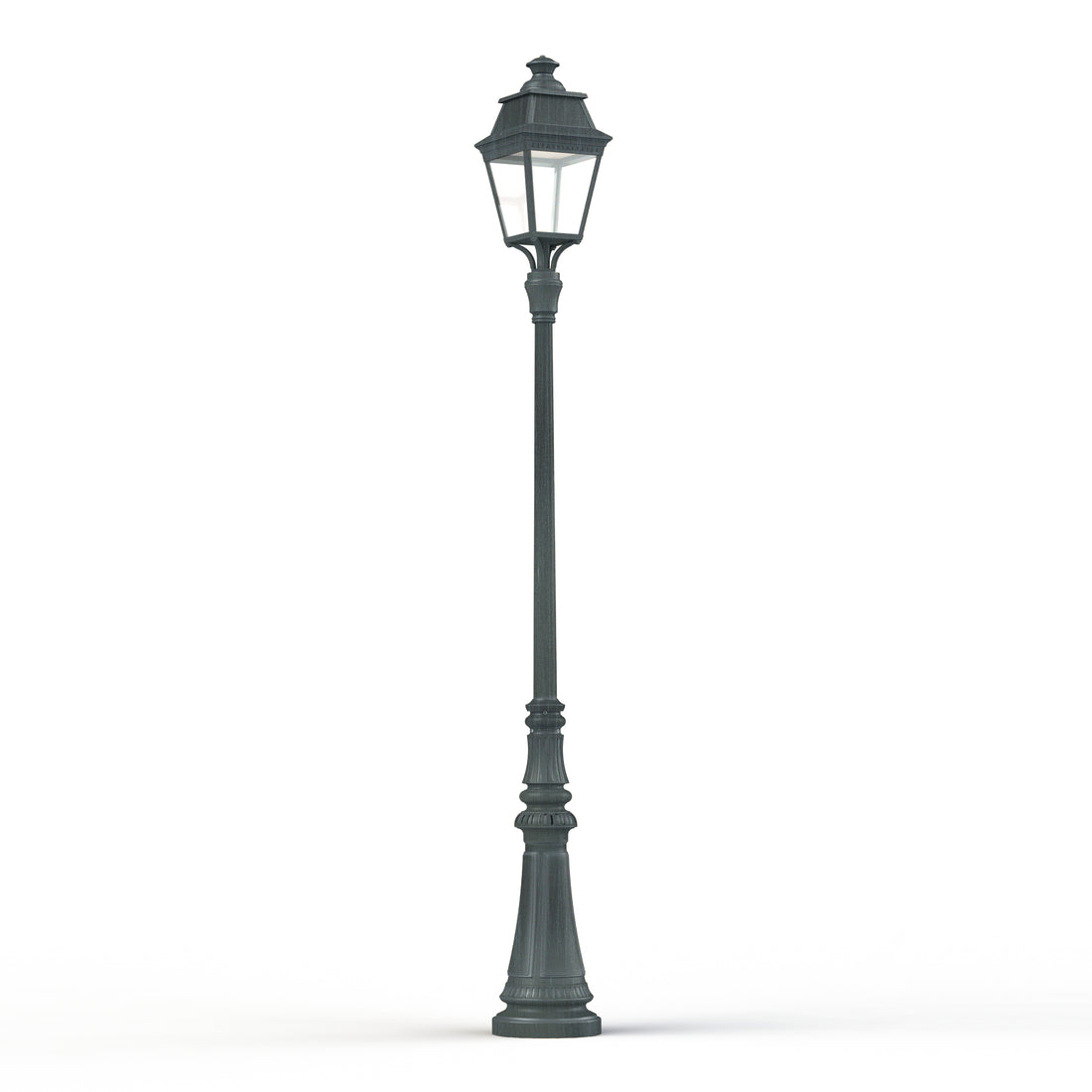 Lampadaire Avenue 3 N°7 LED Warm Patine vert de gris 008 Diffuseur clair 103228008