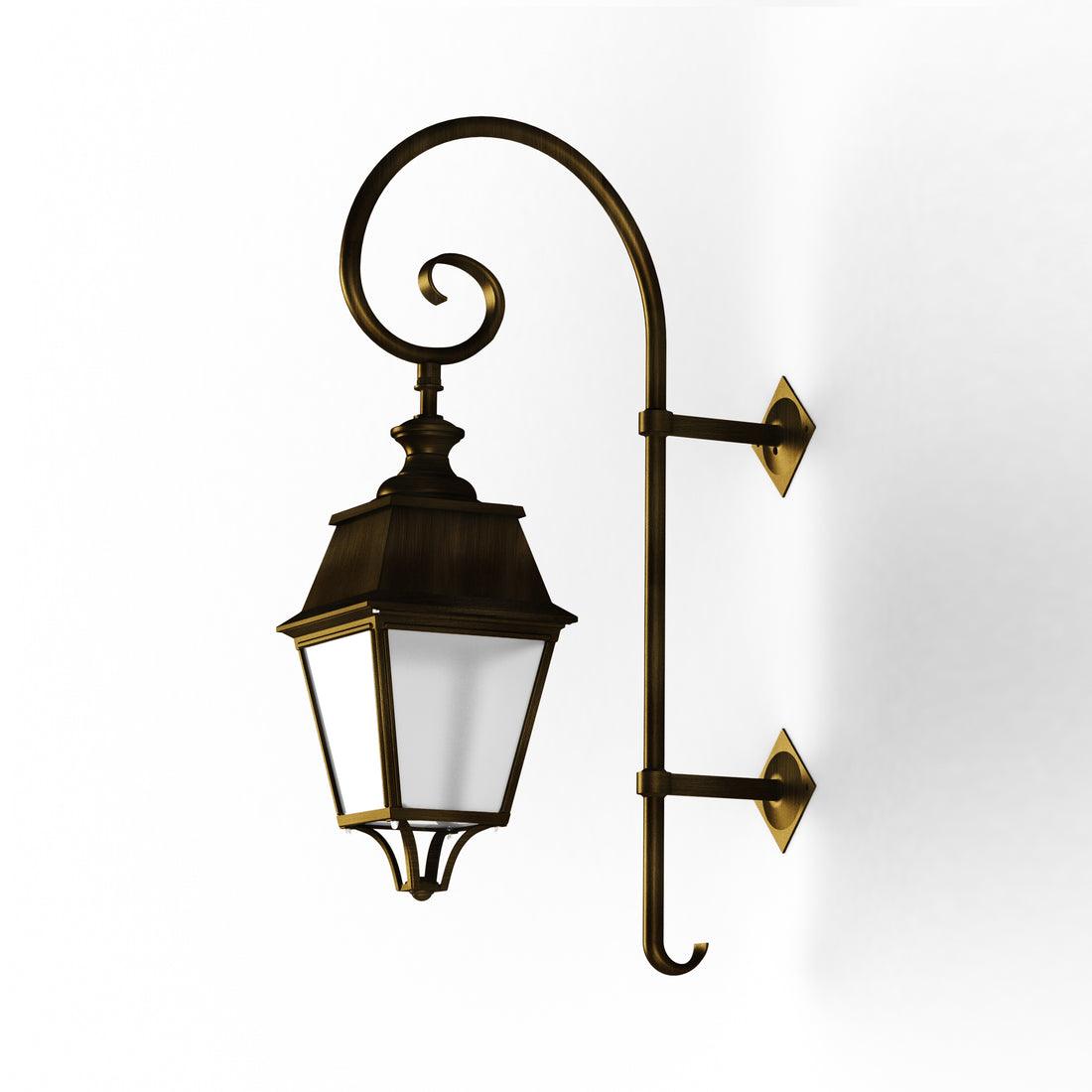 Applique Avenue 4 N°5 LED 35W 3000°K Patine dorée 009 PMMA clair structuré 104259009