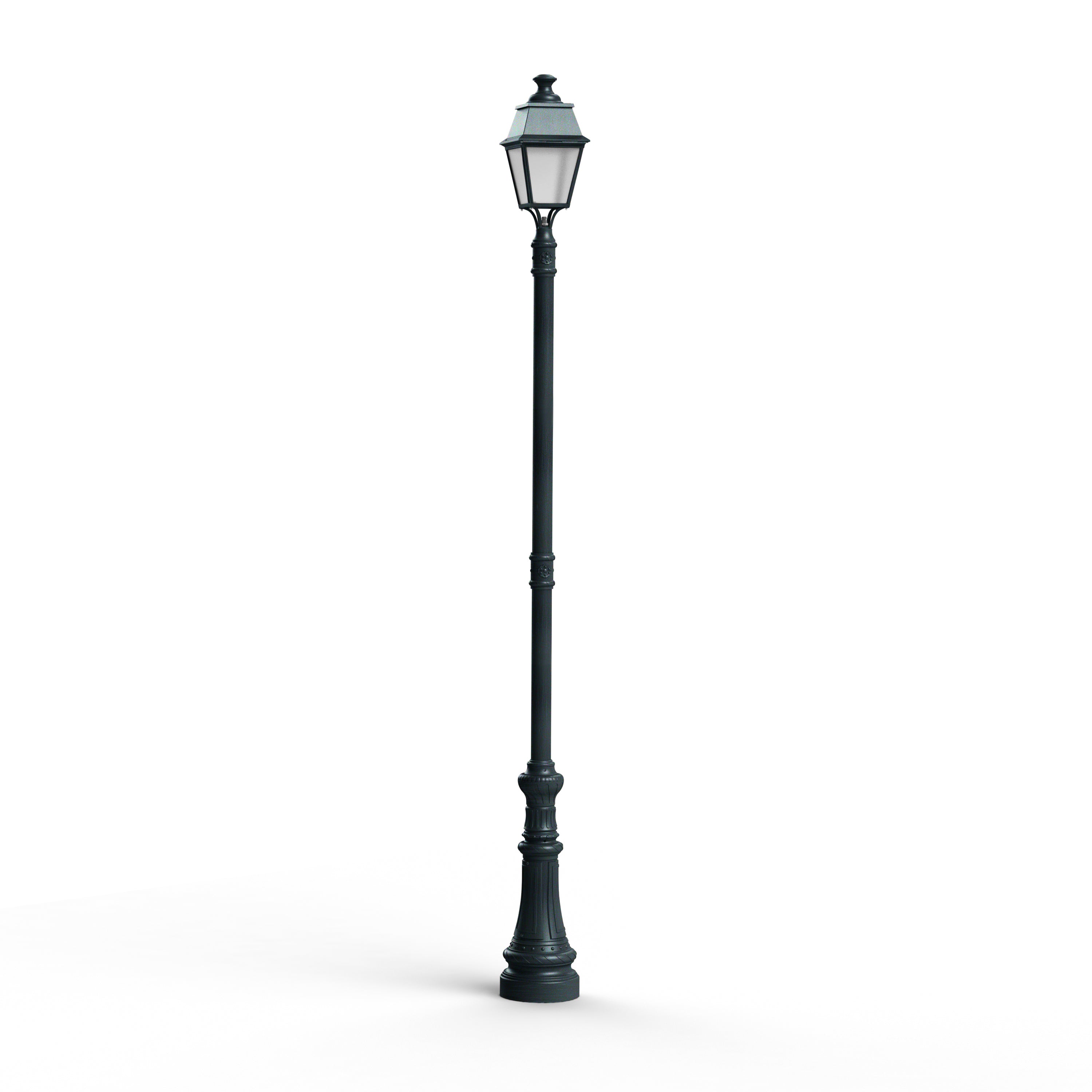 Lampadaire Avenue 4 N°8 LED 35W 3000°K vert de gris 008 PMMA clair structuré 104263008