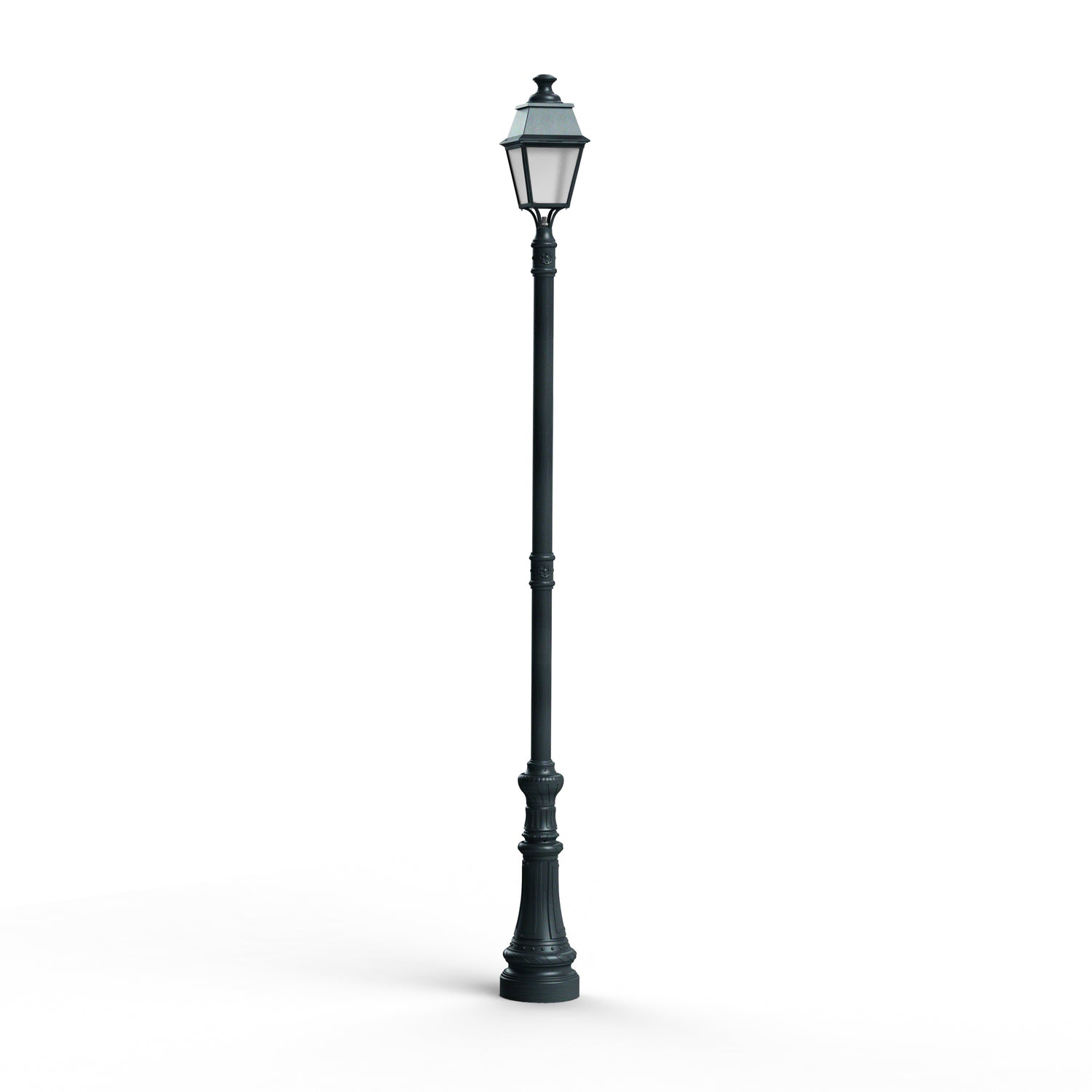 Lampadaire Avenue 4 N°8 LED 35W 2700°K vert de gris 008 PMMA clair structuré 104363008