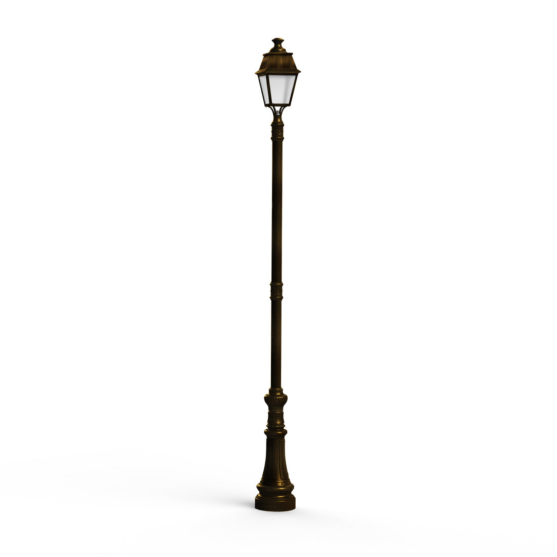 Lampadaire Avenue 4 N°8 LED 35W 2700°K Patine dorée 009 PMMA clair structuré 104363009