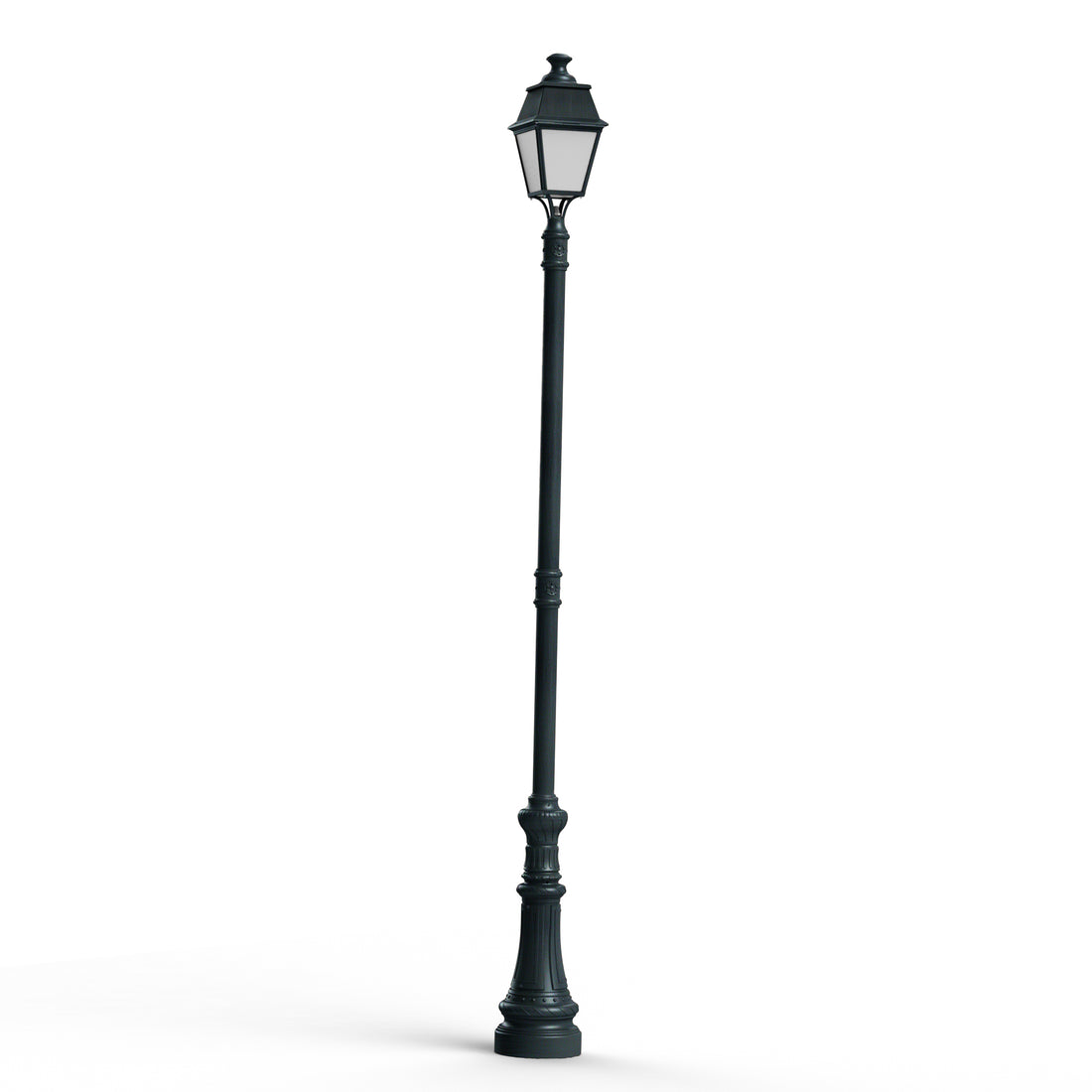 Lampadaire Avenue 4 N°8 LED 35W 3000°K Patine vert de gris 008 Diffuseur opale 104264008