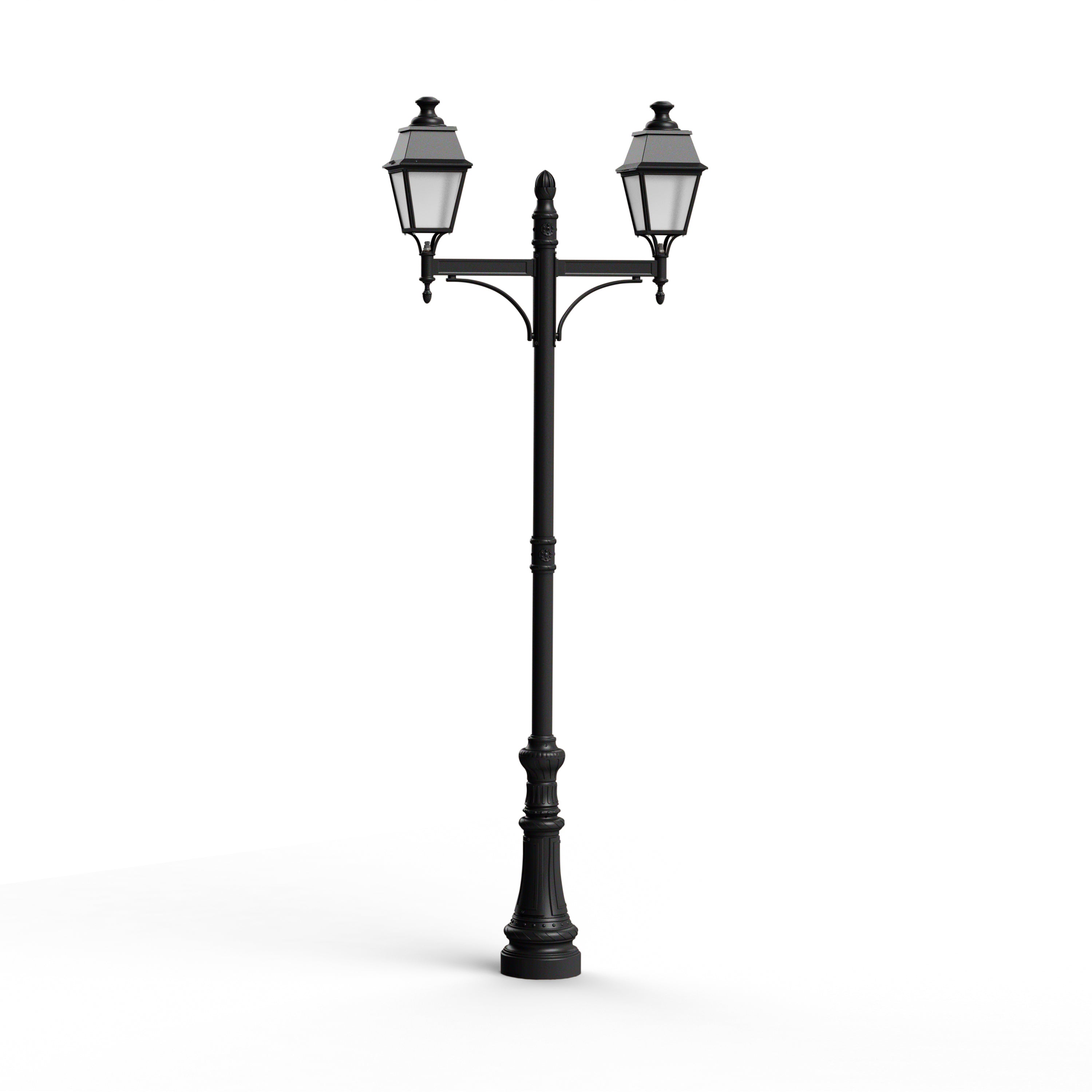 Lampadaire Avenue 4 N°9 LED 35W 3000°K Noir 000 PMMA clair structuré 104265000