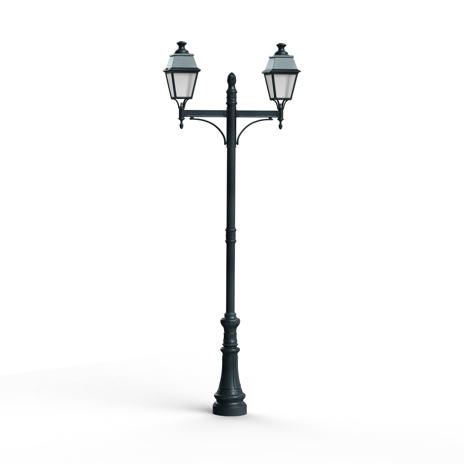 Lampadaire Avenue 4 N°9 LED 35W 3000°K vert de gris 008 PMMA clair structuré 104265008