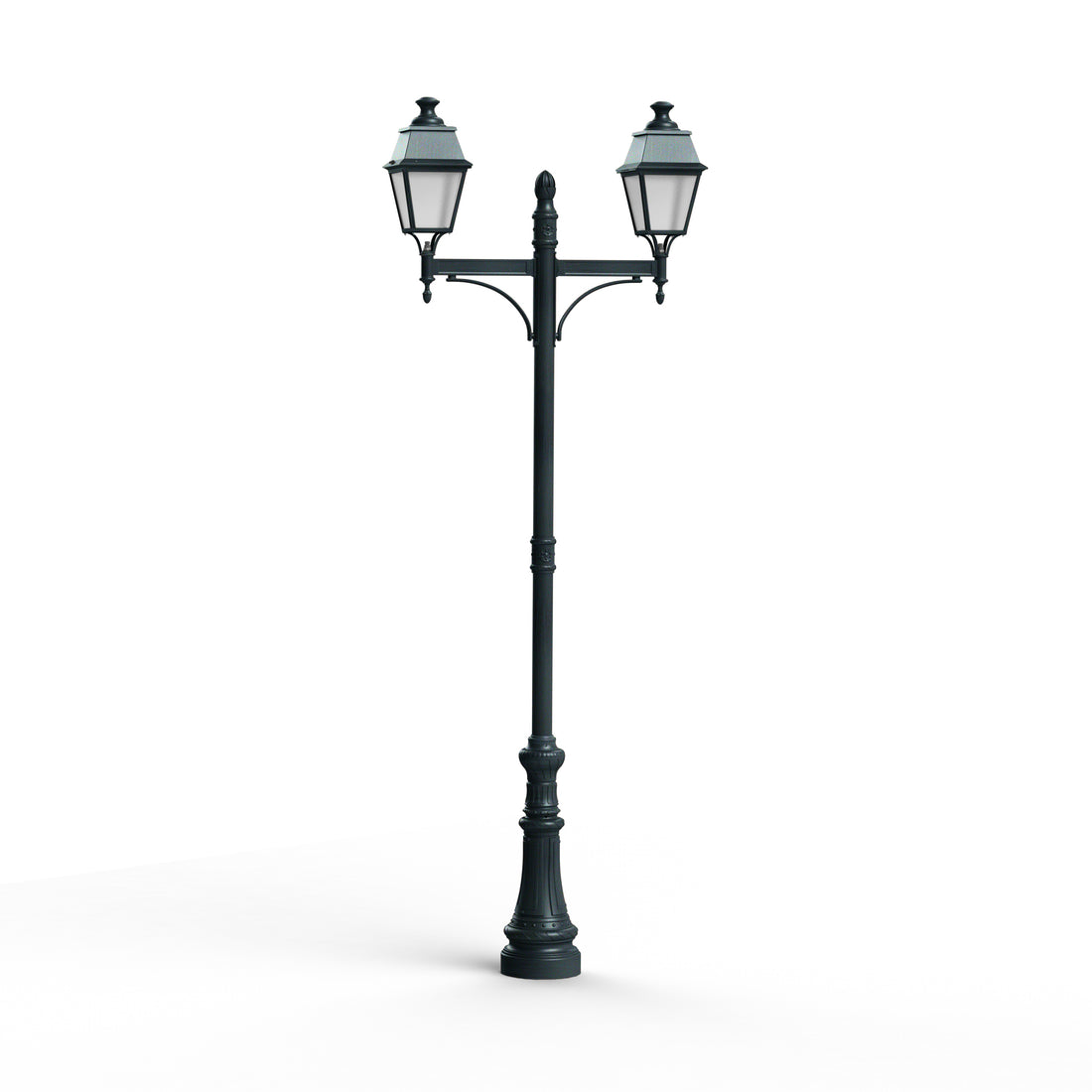 Lampadaire Avenue 4 N°9 LED 35W 2700°K vert de gris 008 PMMA clair structuré 104365008